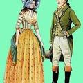 1789 г. Дама в жакете с баской и кавалер