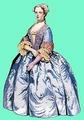 1750 г. Модная дама в платье с вышитой каймой